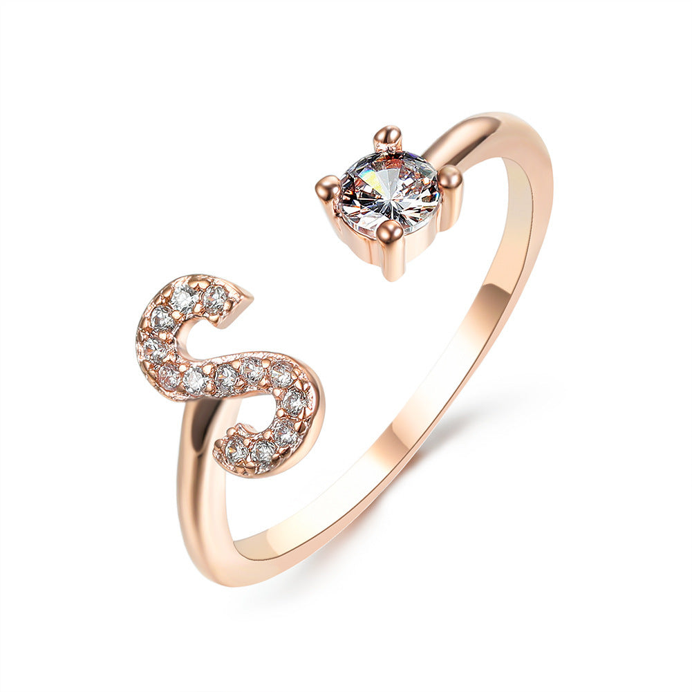 💍Verstellbarer Initialen-Ring mit Zirkonia (A–Z)
