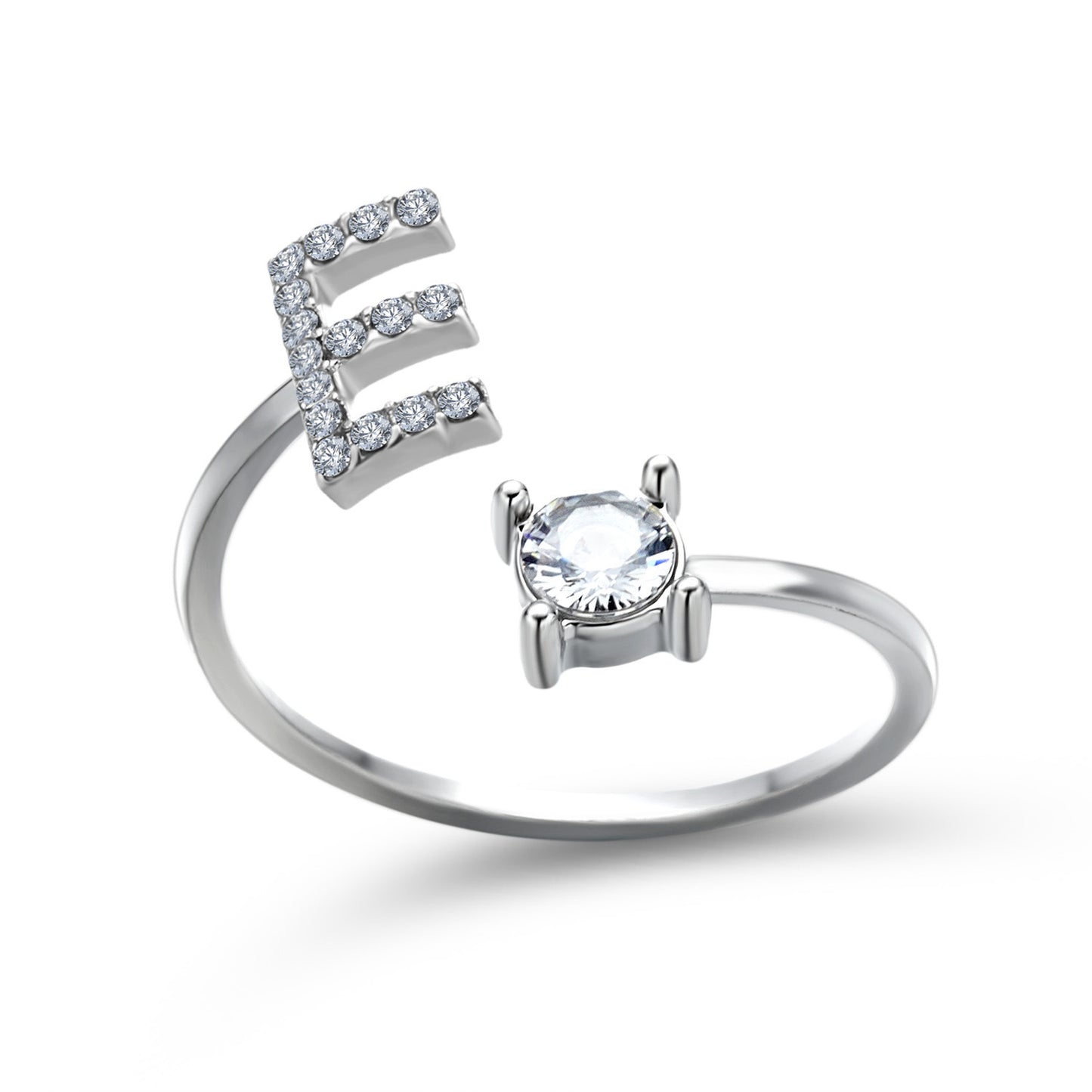 💍Verstellbarer Initialen-Ring mit Zirkonia (A–Z)