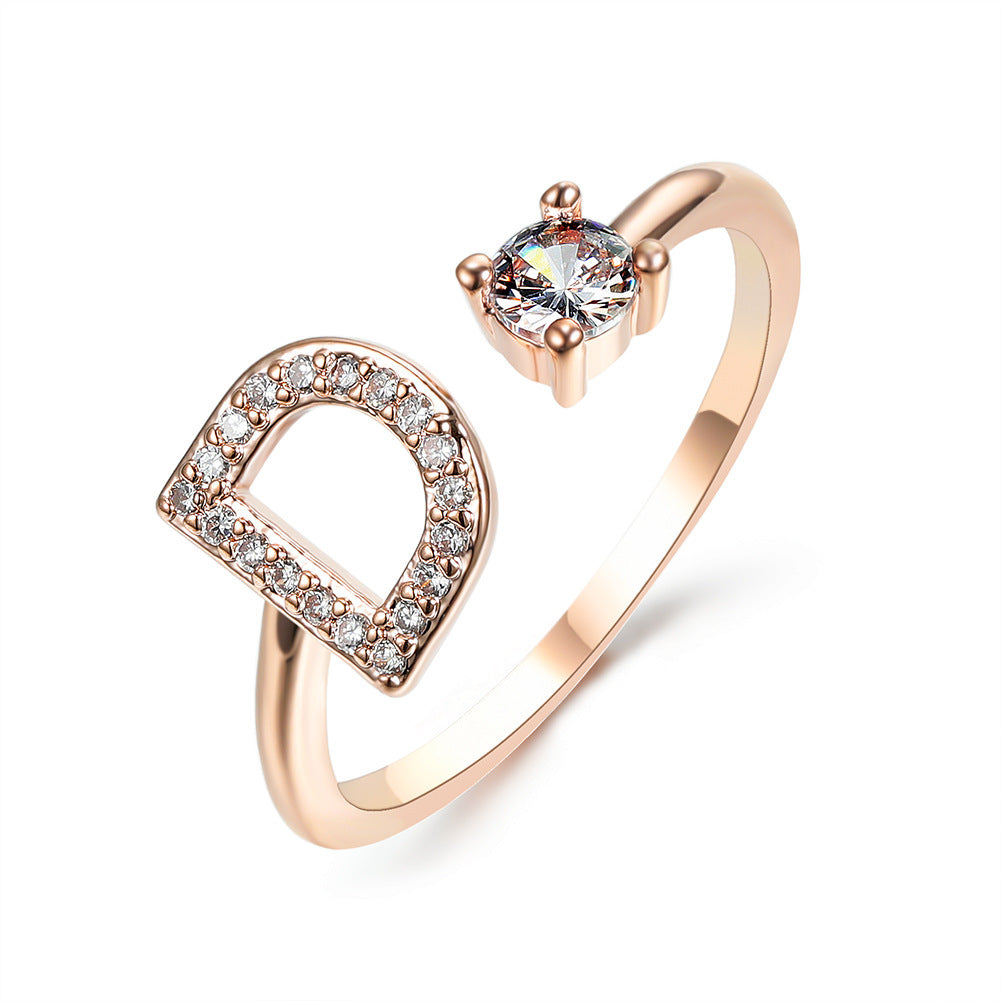 💍Verstellbarer Initialen-Ring mit Zirkonia (A–Z)