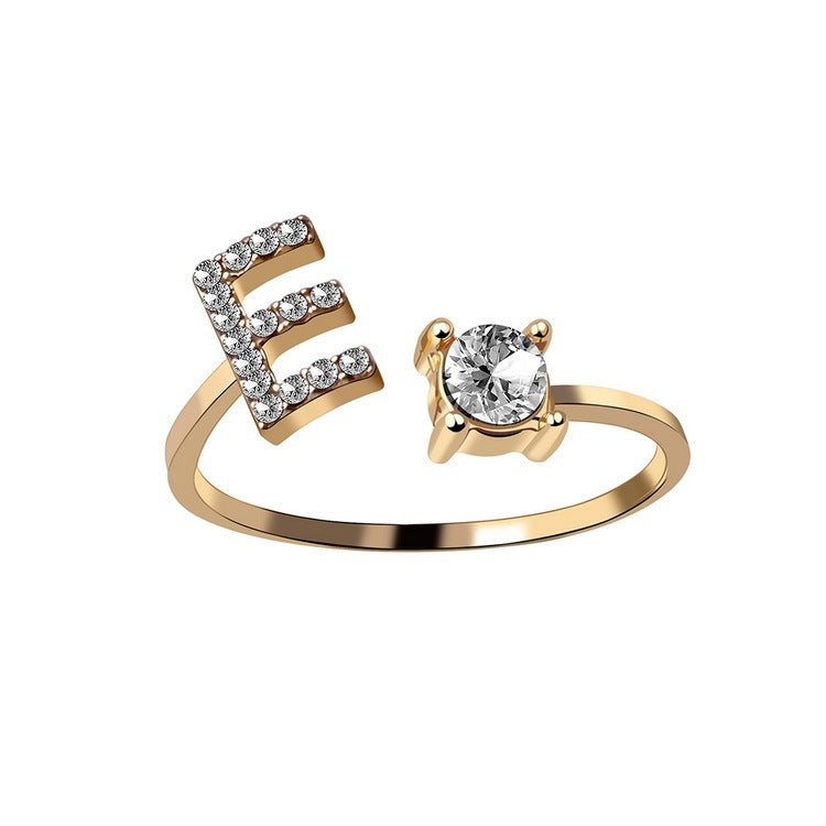 💍Verstellbarer Initialen-Ring mit Zirkonia (A–Z)