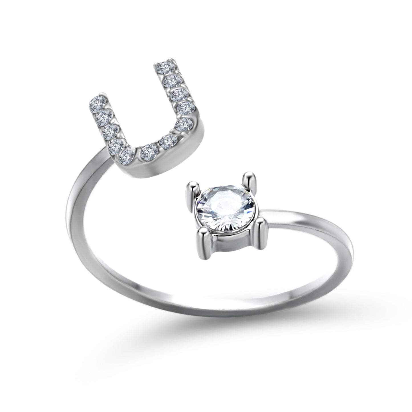 💍Verstellbarer Initialen-Ring mit Zirkonia (A–Z)