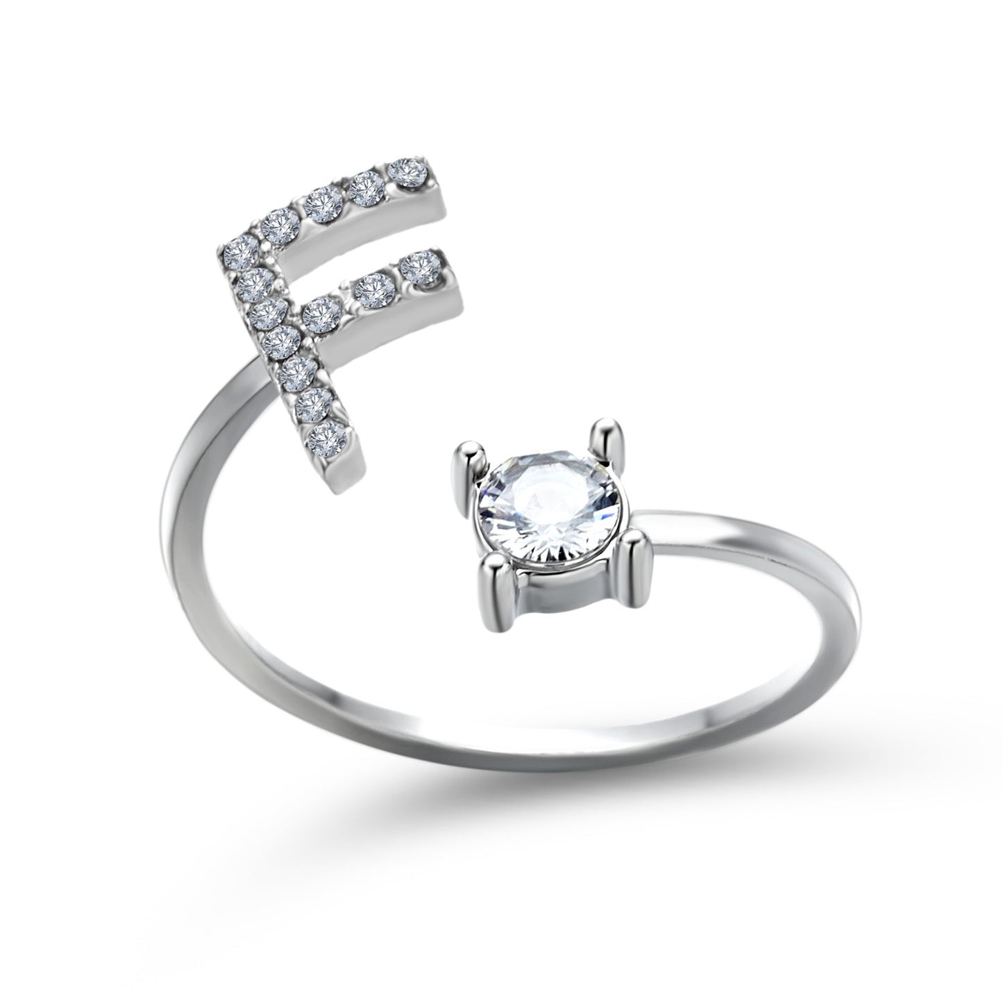 💍Verstellbarer Initialen-Ring mit Zirkonia (A–Z)