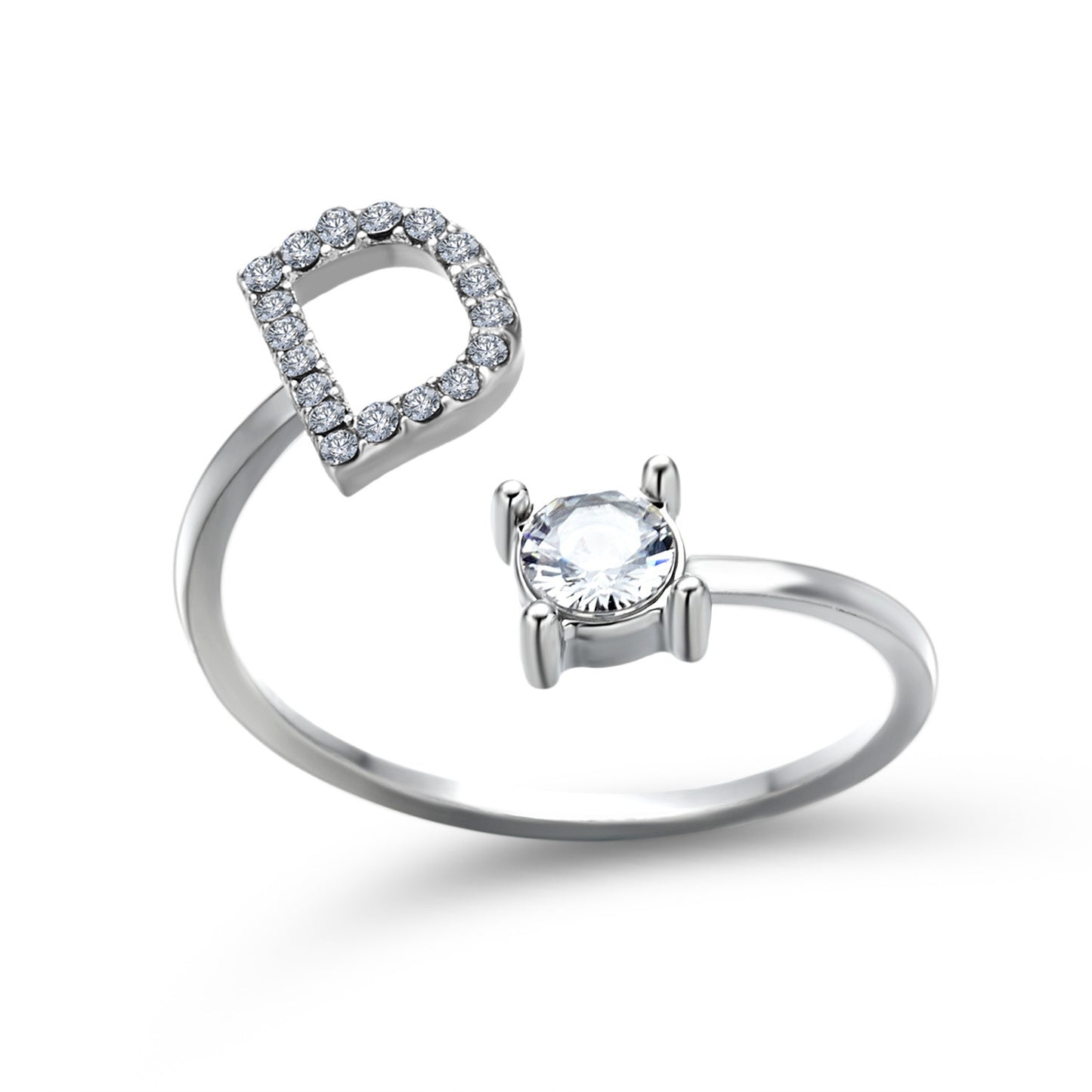 💍Verstellbarer Initialen-Ring mit Zirkonia (A–Z)