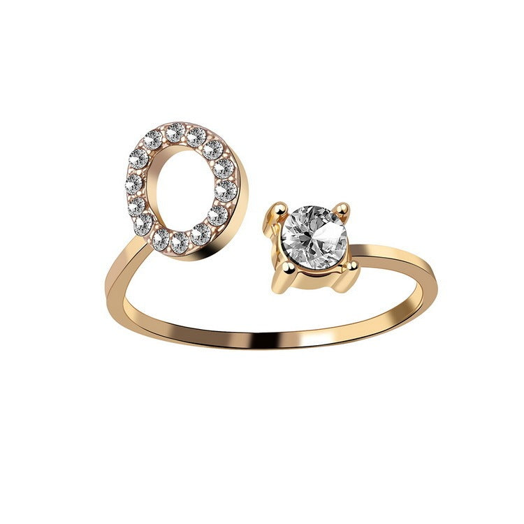 💍Verstellbarer Initialen-Ring mit Zirkonia (A–Z)