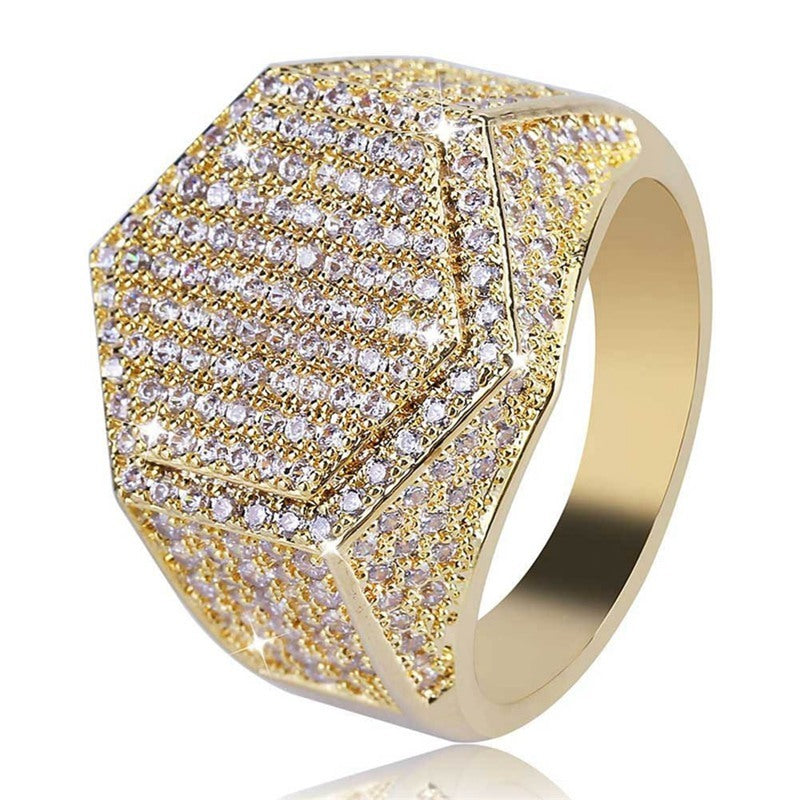 💎 Iced Icon Ring mit Micro Pave Zirkonia
