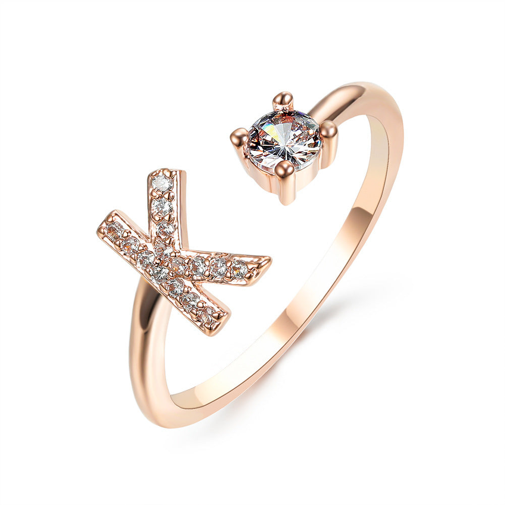 💍Verstellbarer Initialen-Ring mit Zirkonia (A–Z)