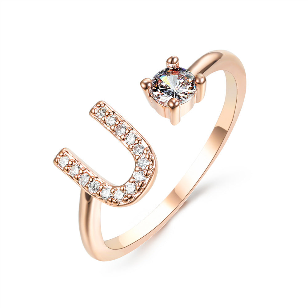 💍Verstellbarer Initialen-Ring mit Zirkonia (A–Z)