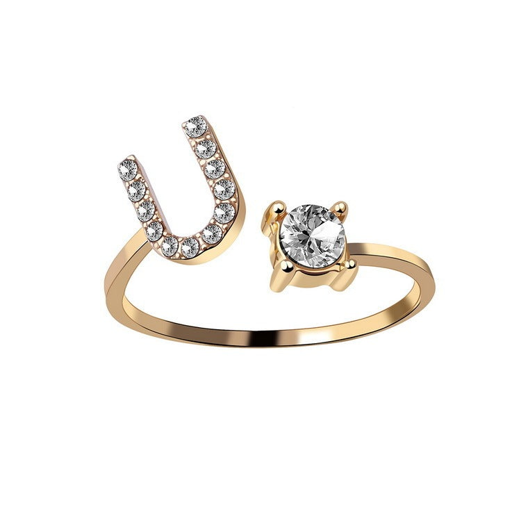 💍Verstellbarer Initialen-Ring mit Zirkonia (A–Z)