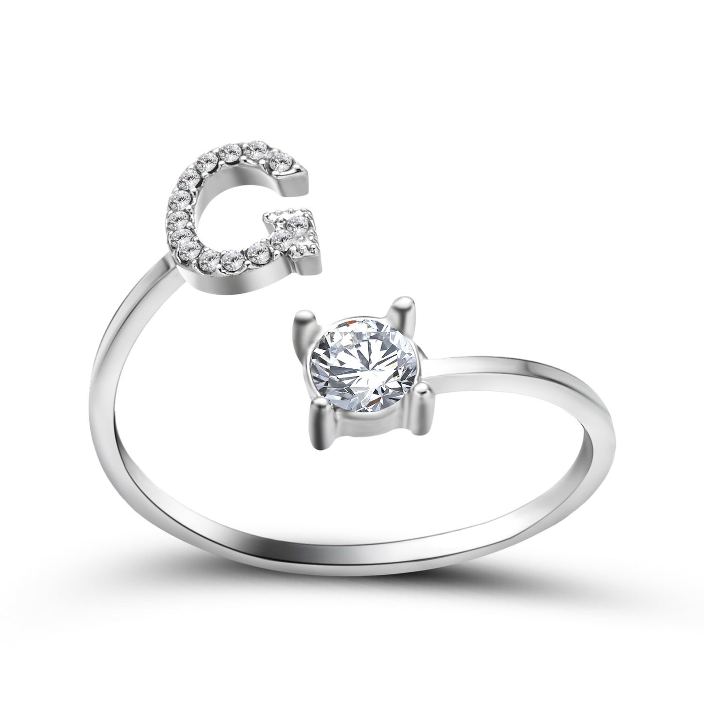 💍Verstellbarer Initialen-Ring mit Zirkonia (A–Z)