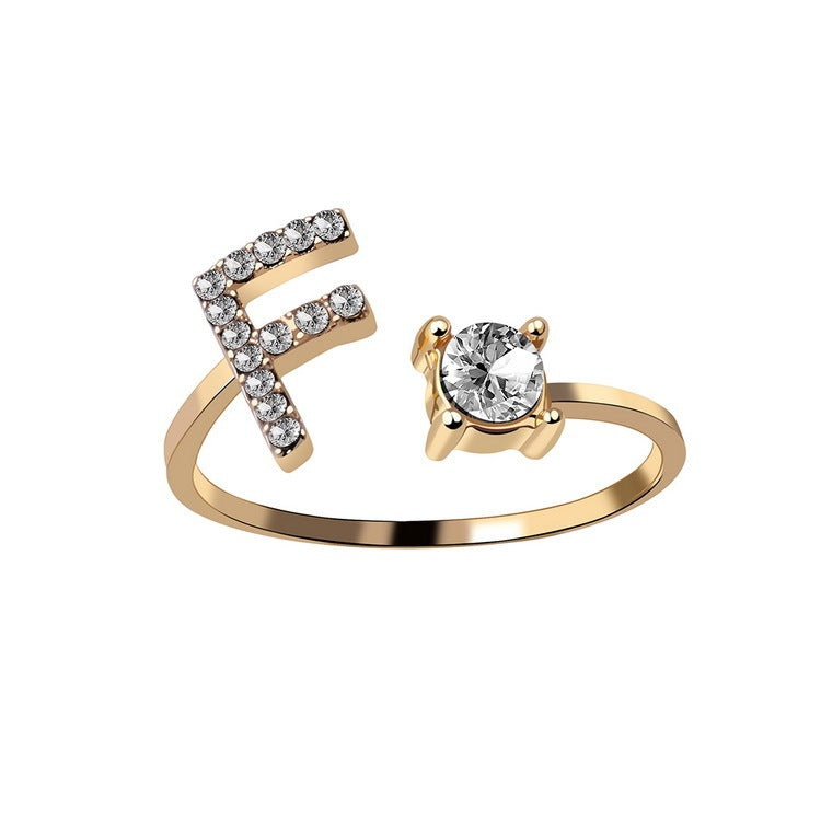 💍Verstellbarer Initialen-Ring mit Zirkonia (A–Z)