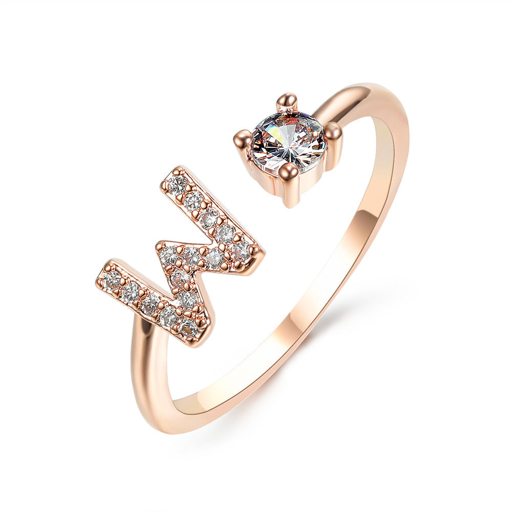 💍Verstellbarer Initialen-Ring mit Zirkonia (A–Z)