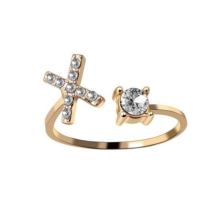 💍Verstellbarer Initialen-Ring mit Zirkonia (A–Z)