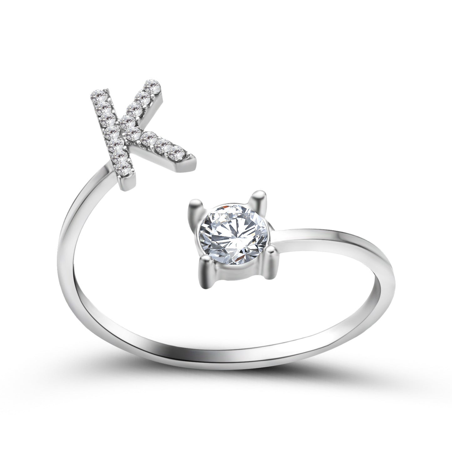 💍Verstellbarer Initialen-Ring mit Zirkonia (A–Z)