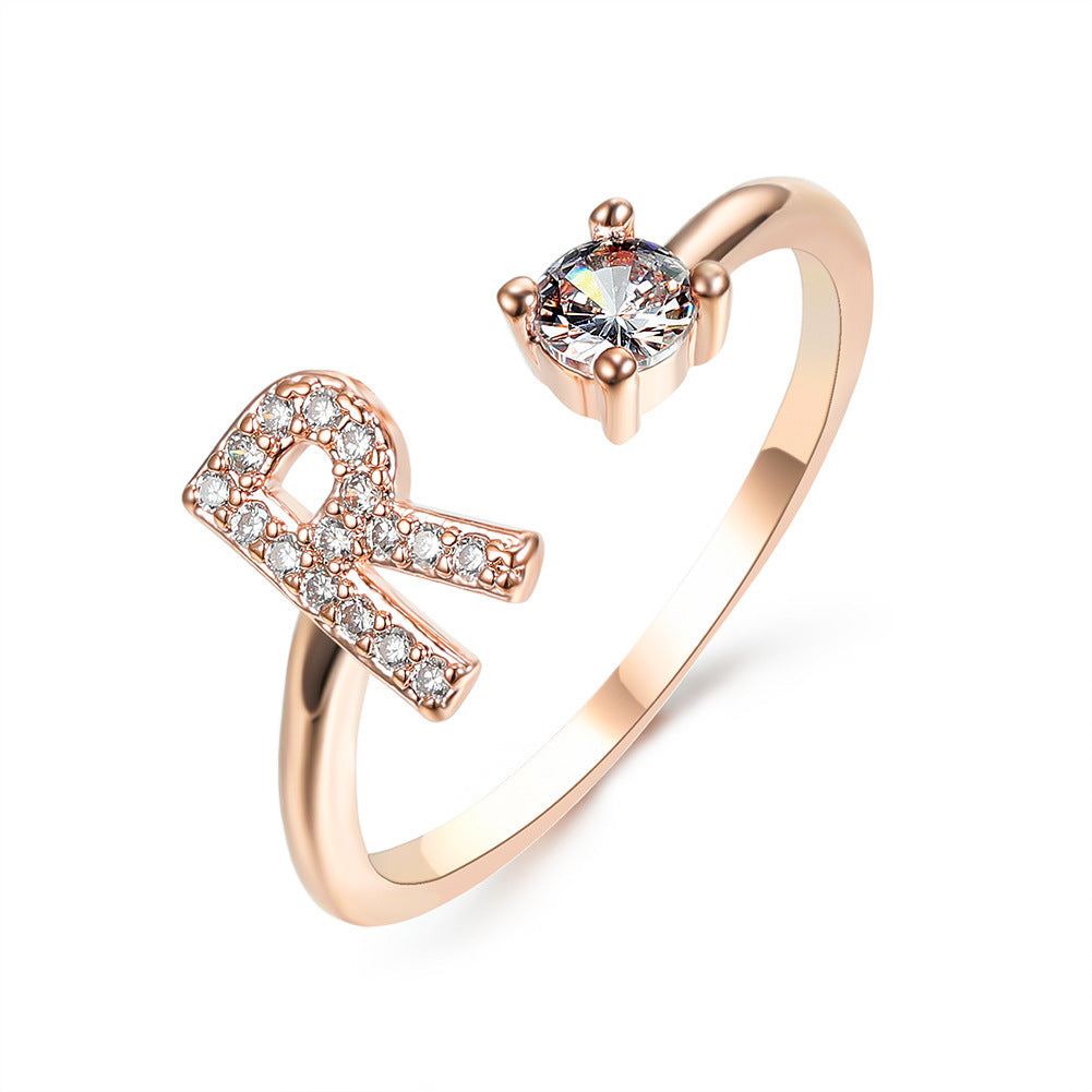 💍Verstellbarer Initialen-Ring mit Zirkonia (A–Z)