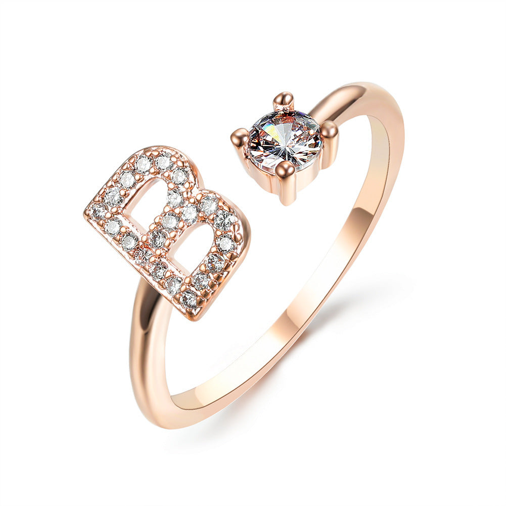 💍Verstellbarer Initialen-Ring mit Zirkonia (A–Z)