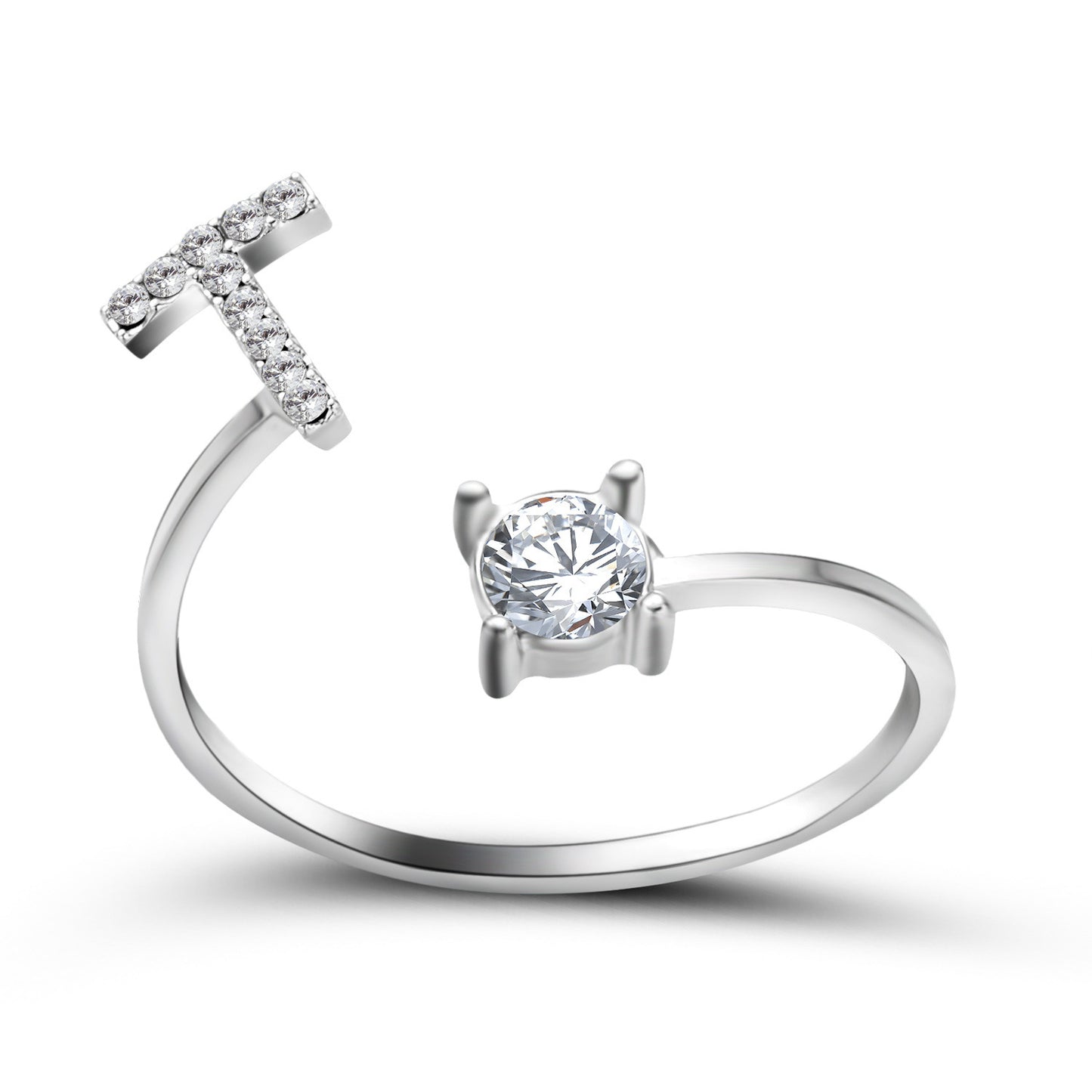 💍Verstellbarer Initialen-Ring mit Zirkonia (A–Z)