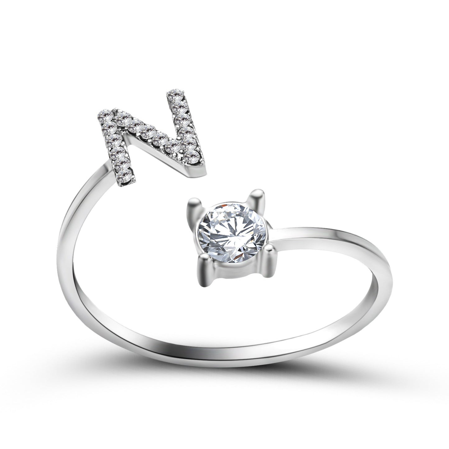 💍Verstellbarer Initialen-Ring mit Zirkonia (A–Z)