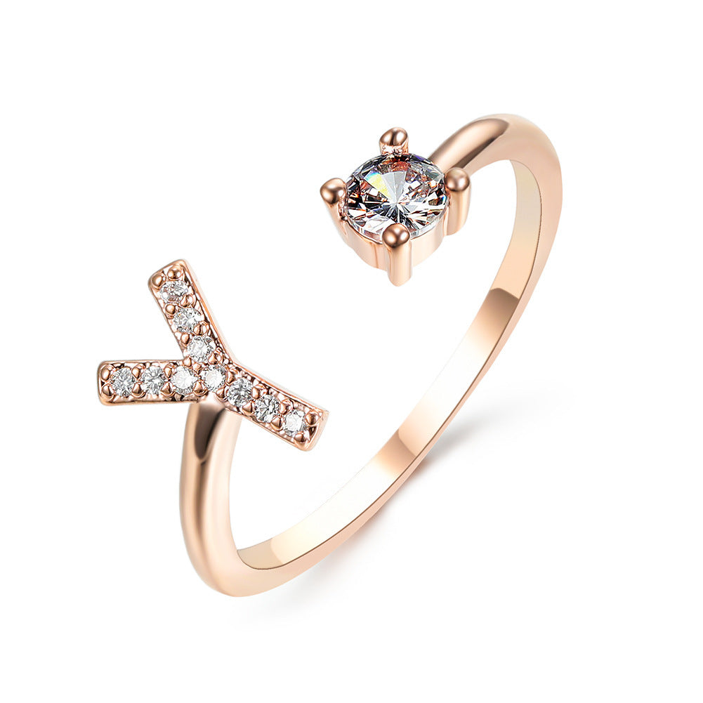 💍Verstellbarer Initialen-Ring mit Zirkonia (A–Z)