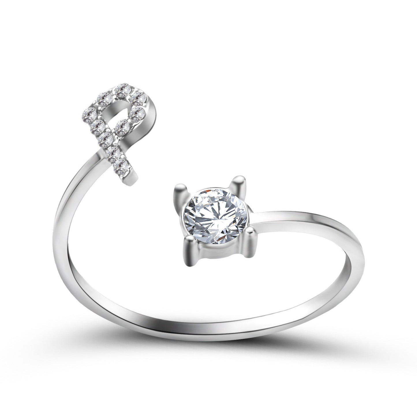 💍Verstellbarer Initialen-Ring mit Zirkonia (A–Z)