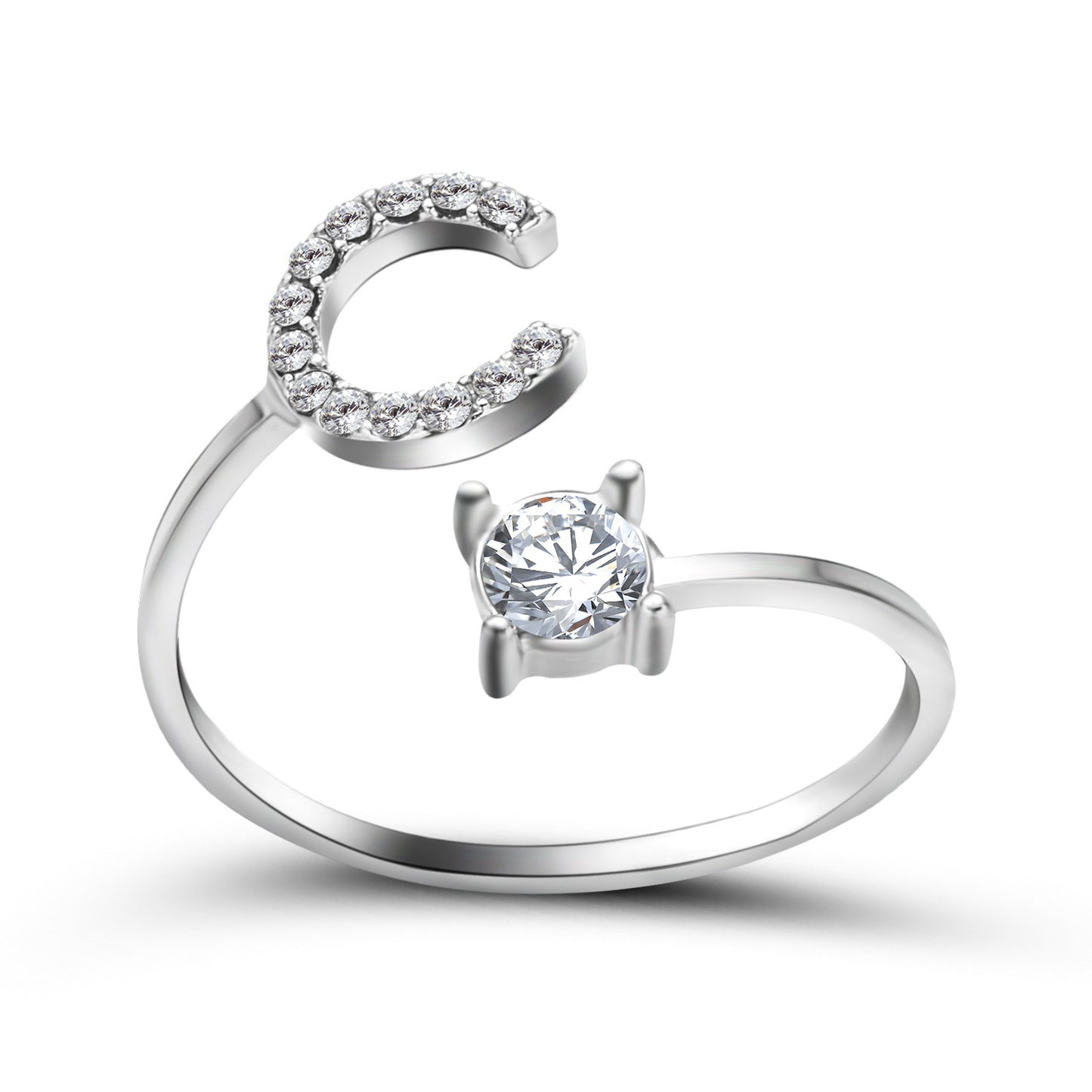 💍Verstellbarer Initialen-Ring mit Zirkonia (A–Z)