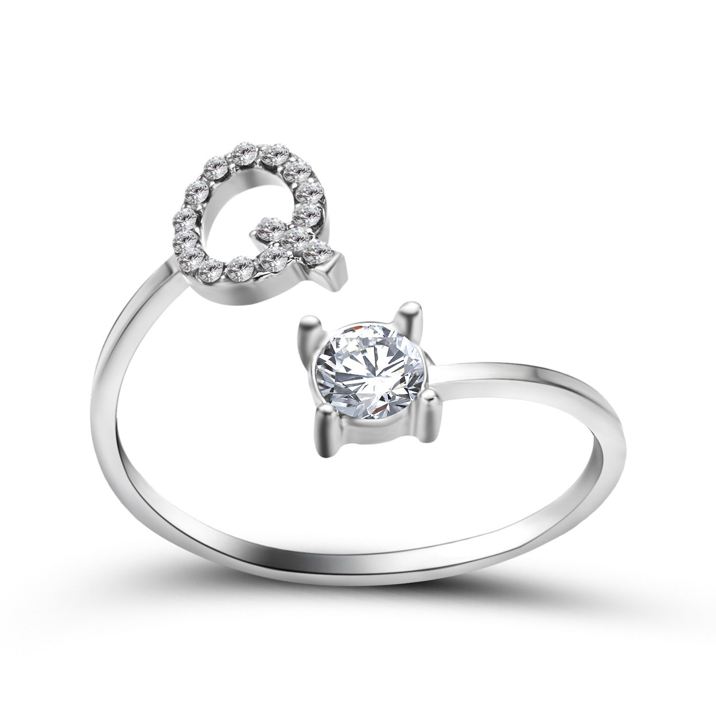 💍Verstellbarer Initialen-Ring mit Zirkonia (A–Z)