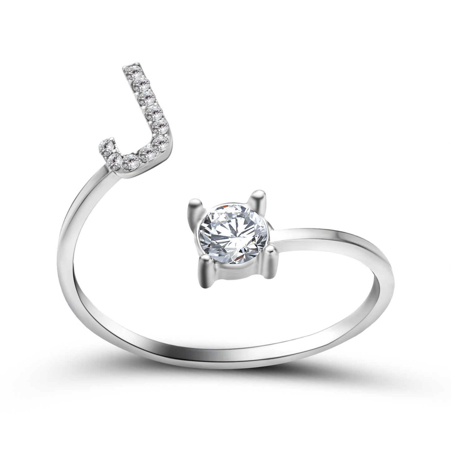 💍Verstellbarer Initialen-Ring mit Zirkonia (A–Z)