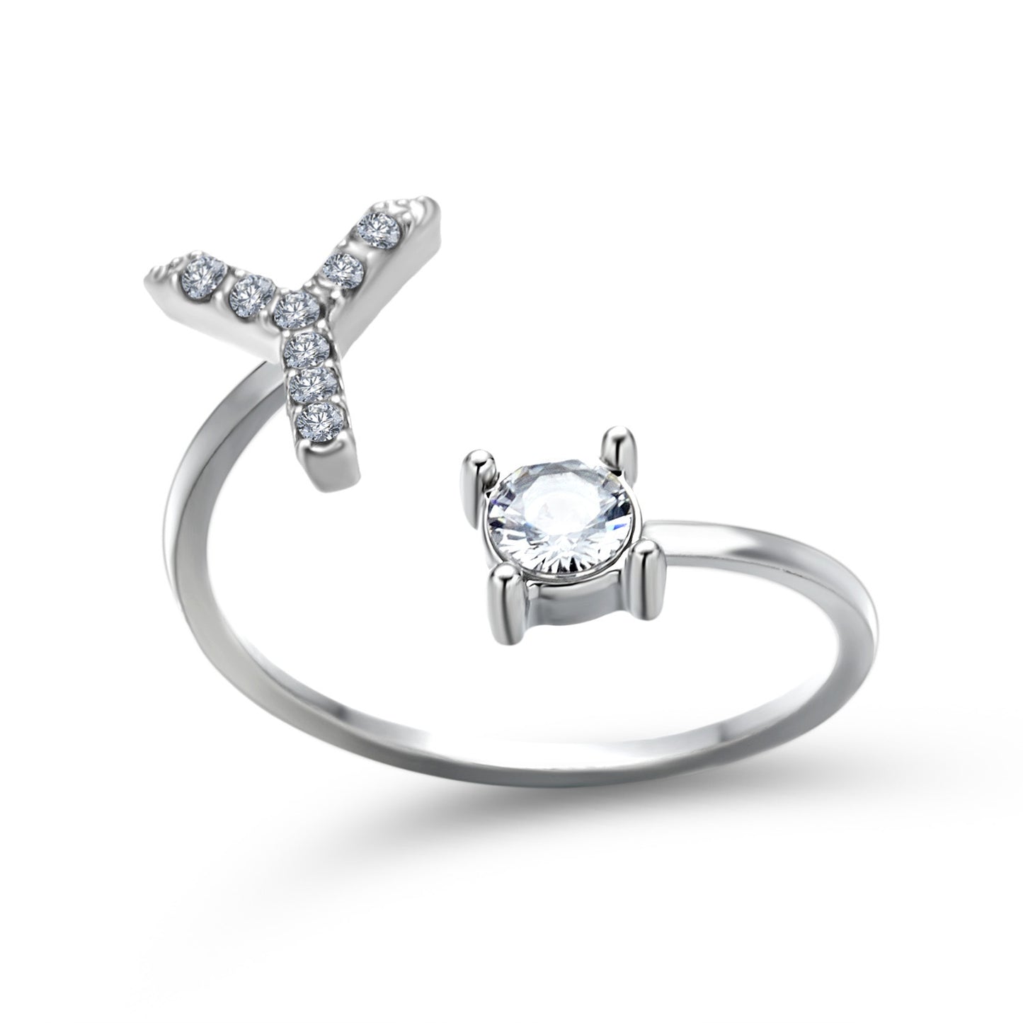 💍Verstellbarer Initialen-Ring mit Zirkonia (A–Z)