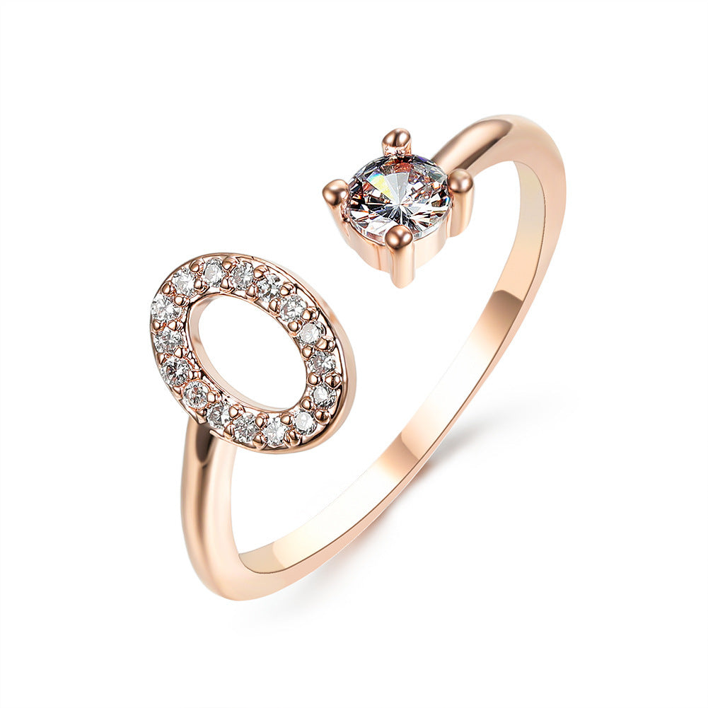 💍Verstellbarer Initialen-Ring mit Zirkonia (A–Z)
