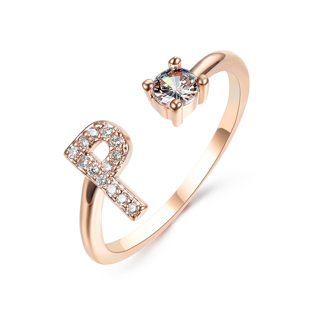 💍Verstellbarer Initialen-Ring mit Zirkonia (A–Z)