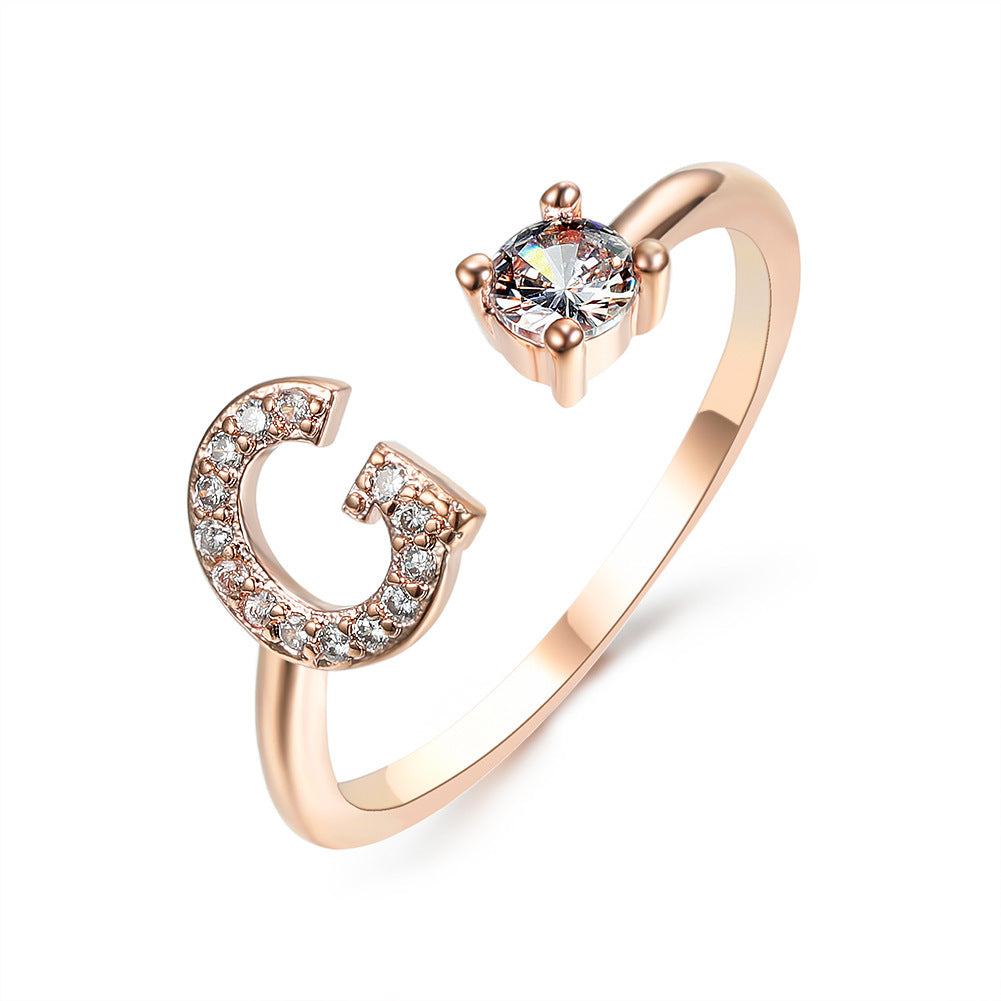 💍Verstellbarer Initialen-Ring mit Zirkonia (A–Z)