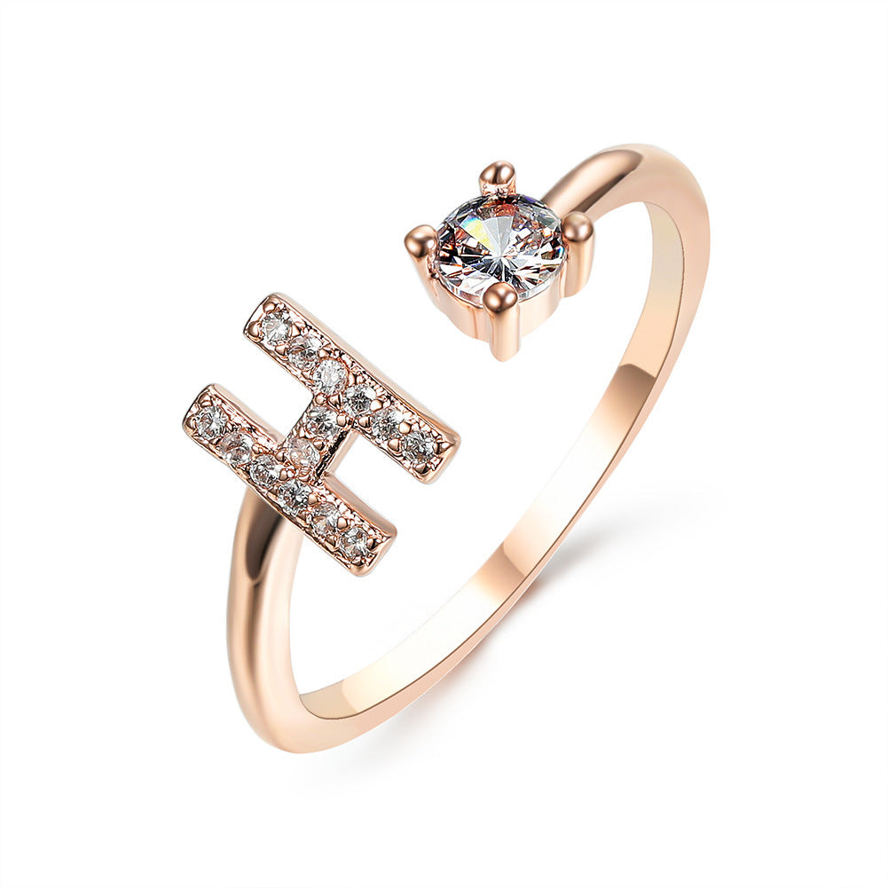 💍Verstellbarer Initialen-Ring mit Zirkonia (A–Z)