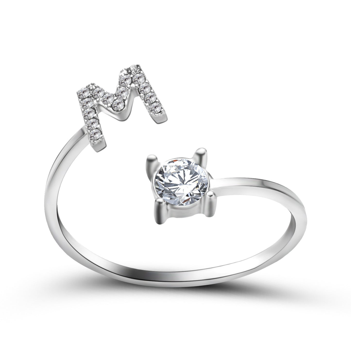 💍Verstellbarer Initialen-Ring mit Zirkonia (A–Z)