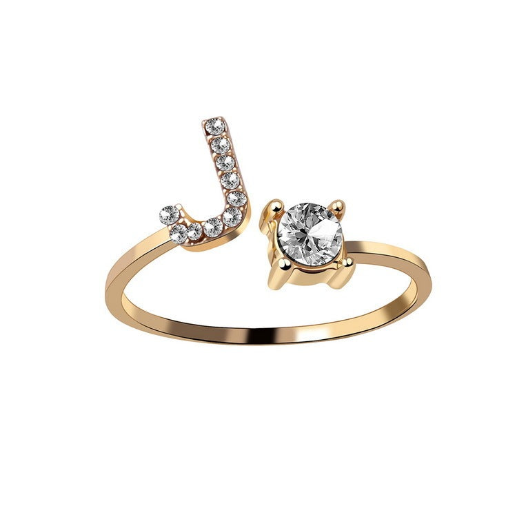 💍Verstellbarer Initialen-Ring mit Zirkonia (A–Z)