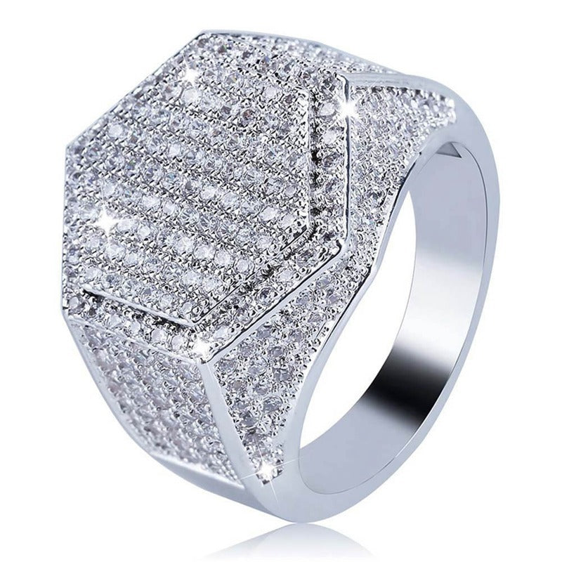 💎 Iced Icon Ring mit Micro Pave Zirkonia