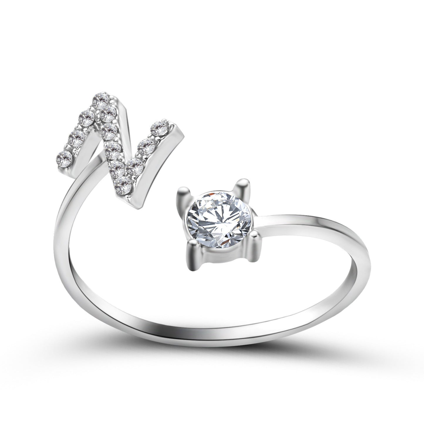 💍Verstellbarer Initialen-Ring mit Zirkonia (A–Z)