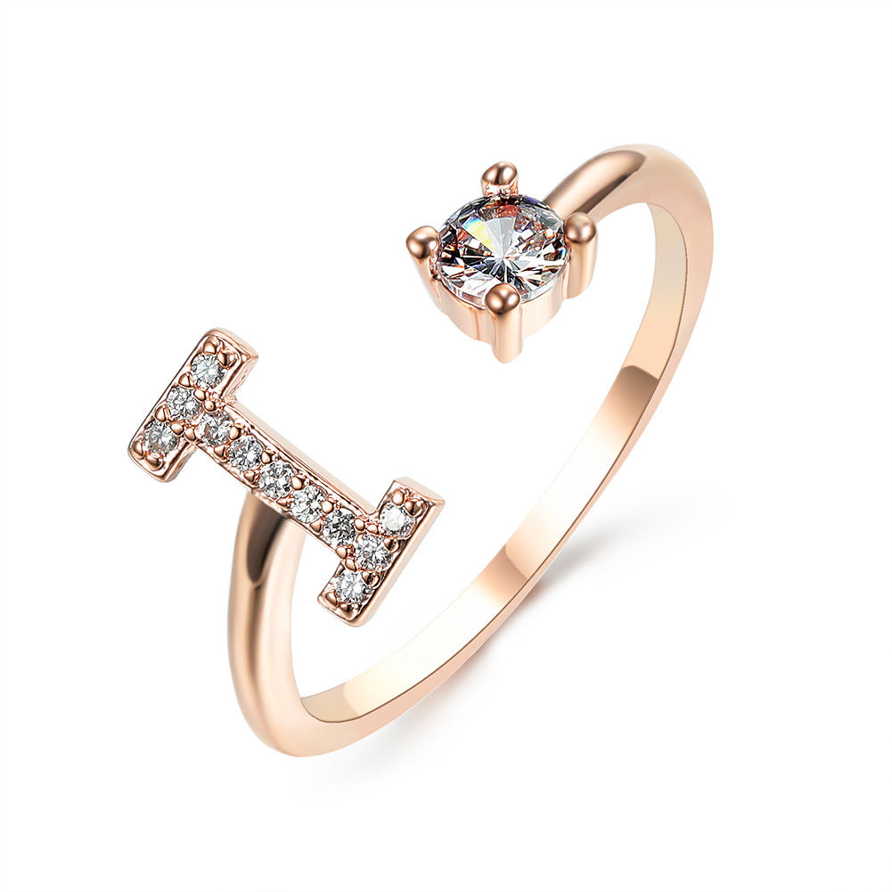 💍Verstellbarer Initialen-Ring mit Zirkonia (A–Z)