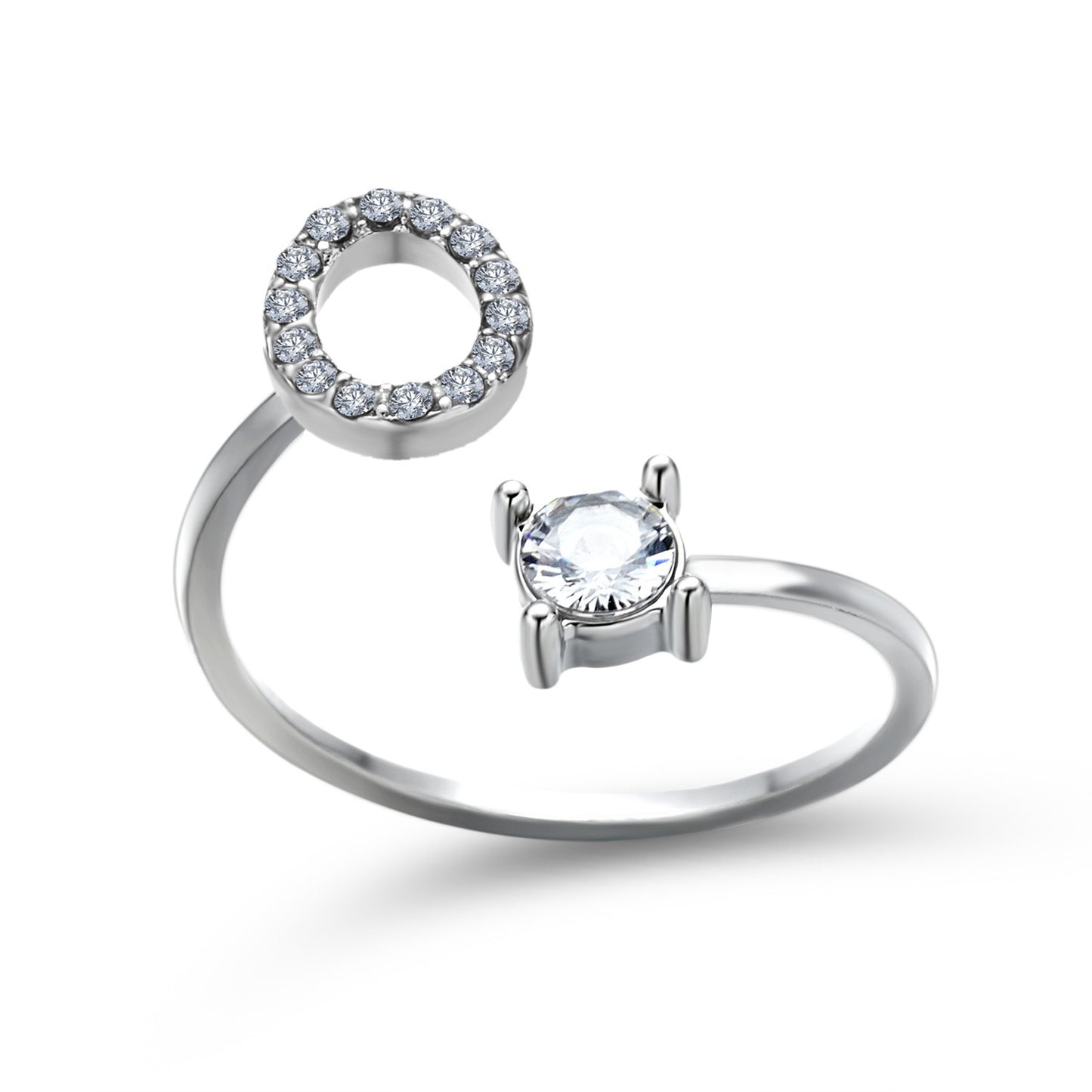 💍Verstellbarer Initialen-Ring mit Zirkonia (A–Z)