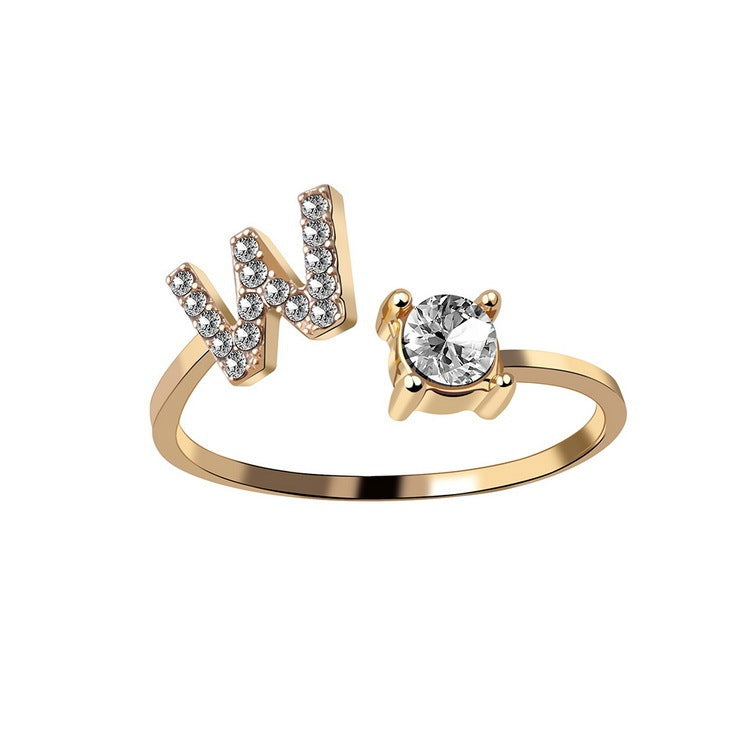 💍Verstellbarer Initialen-Ring mit Zirkonia (A–Z)