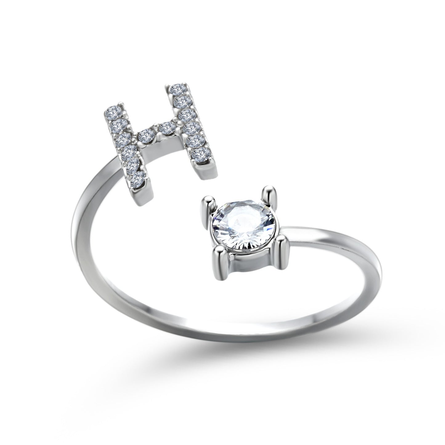 💍Verstellbarer Initialen-Ring mit Zirkonia (A–Z)