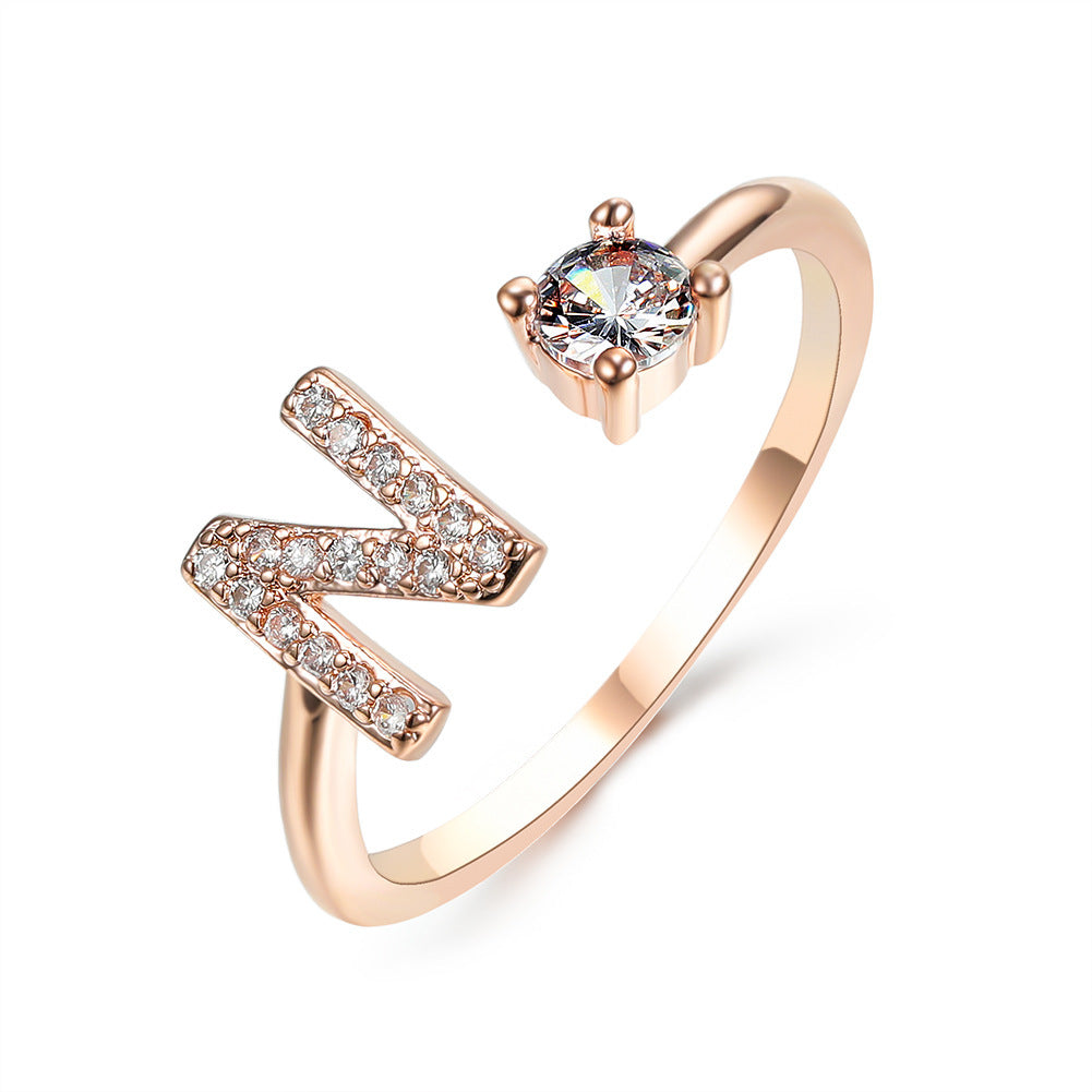 💍Verstellbarer Initialen-Ring mit Zirkonia (A–Z)