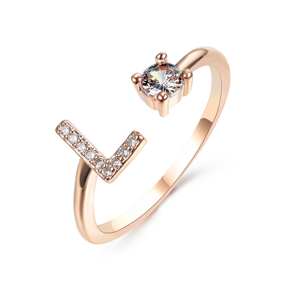 💍Verstellbarer Initialen-Ring mit Zirkonia (A–Z)