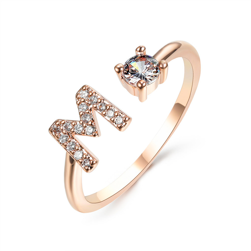 💍Verstellbarer Initialen-Ring mit Zirkonia (A–Z)
