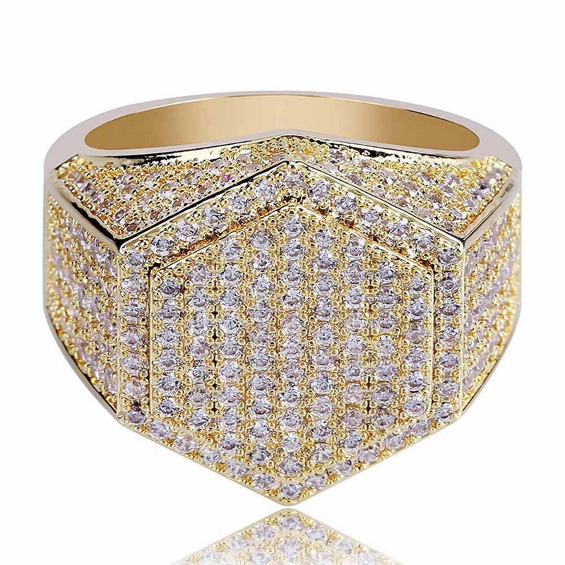 💎 Iced Icon Ring mit Micro Pave Zirkonia
