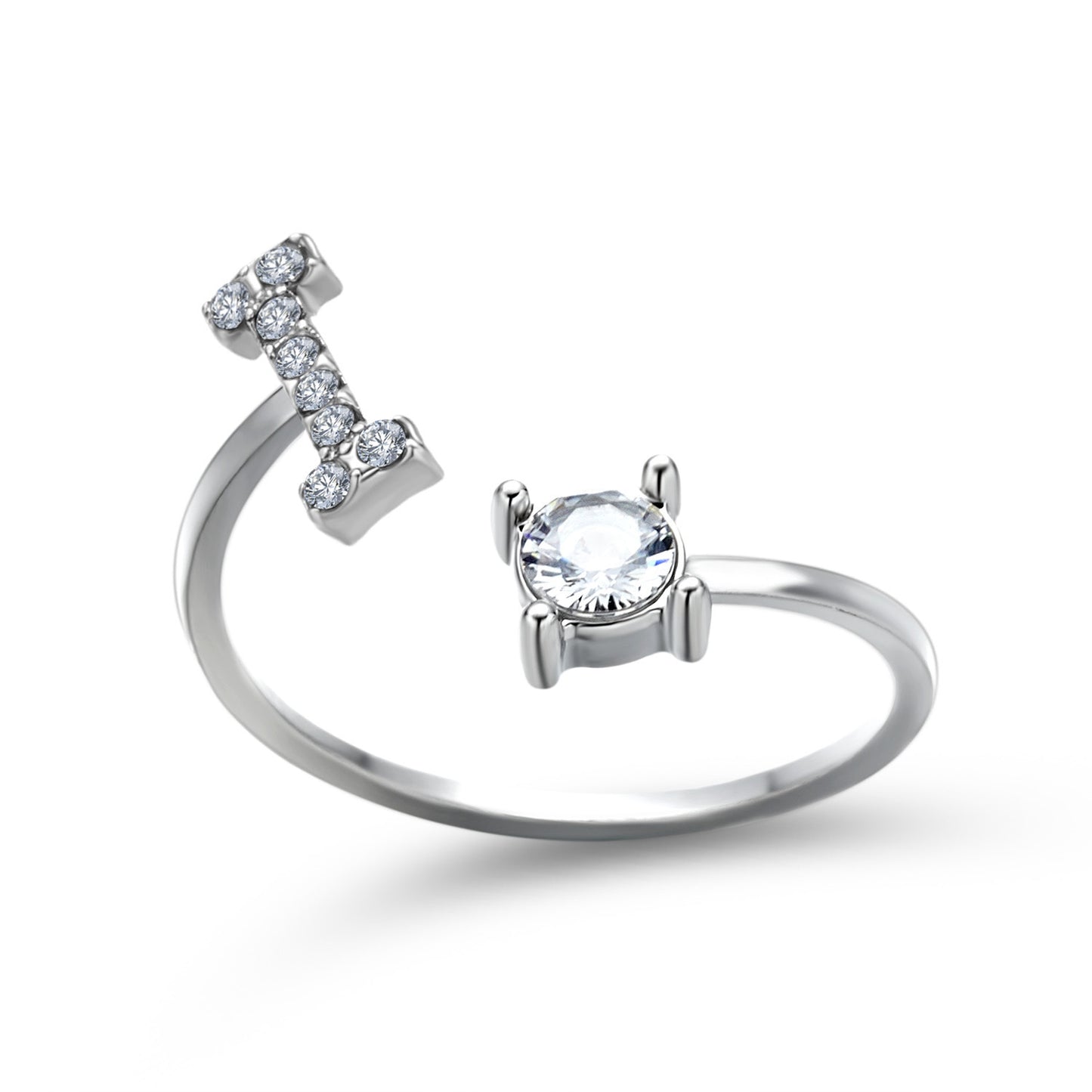 💍Verstellbarer Initialen-Ring mit Zirkonia (A–Z)
