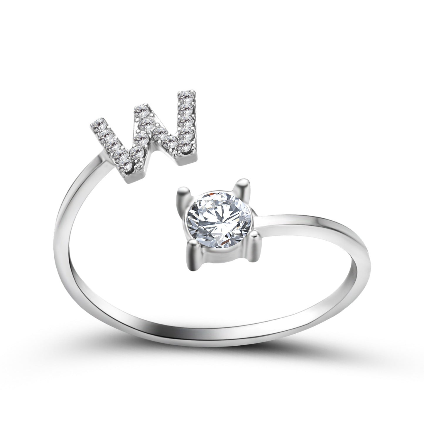 💍Verstellbarer Initialen-Ring mit Zirkonia (A–Z)