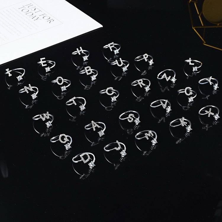 💍Verstellbarer Initialen-Ring mit Zirkonia (A–Z)