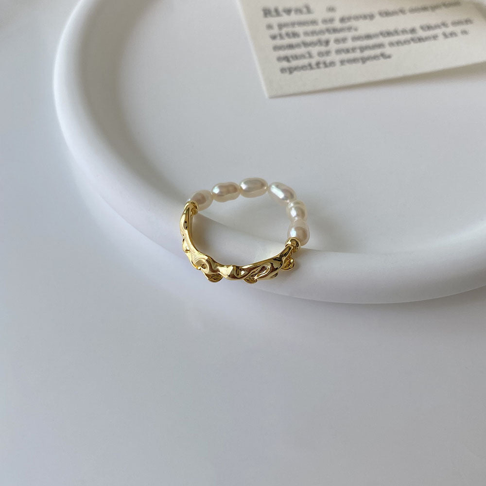 🌸 Verstellbarer Perlenring mit elastischer Schnur