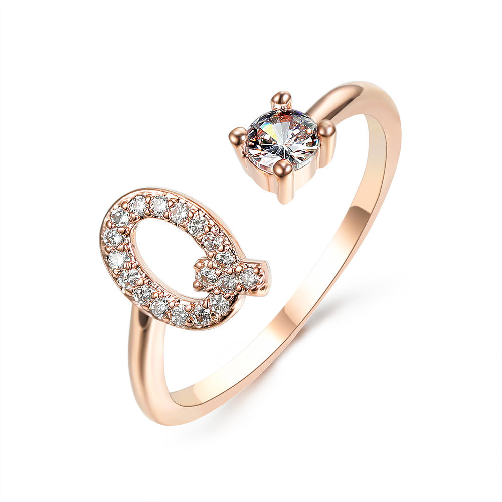 💍Verstellbarer Initialen-Ring mit Zirkonia (A–Z)