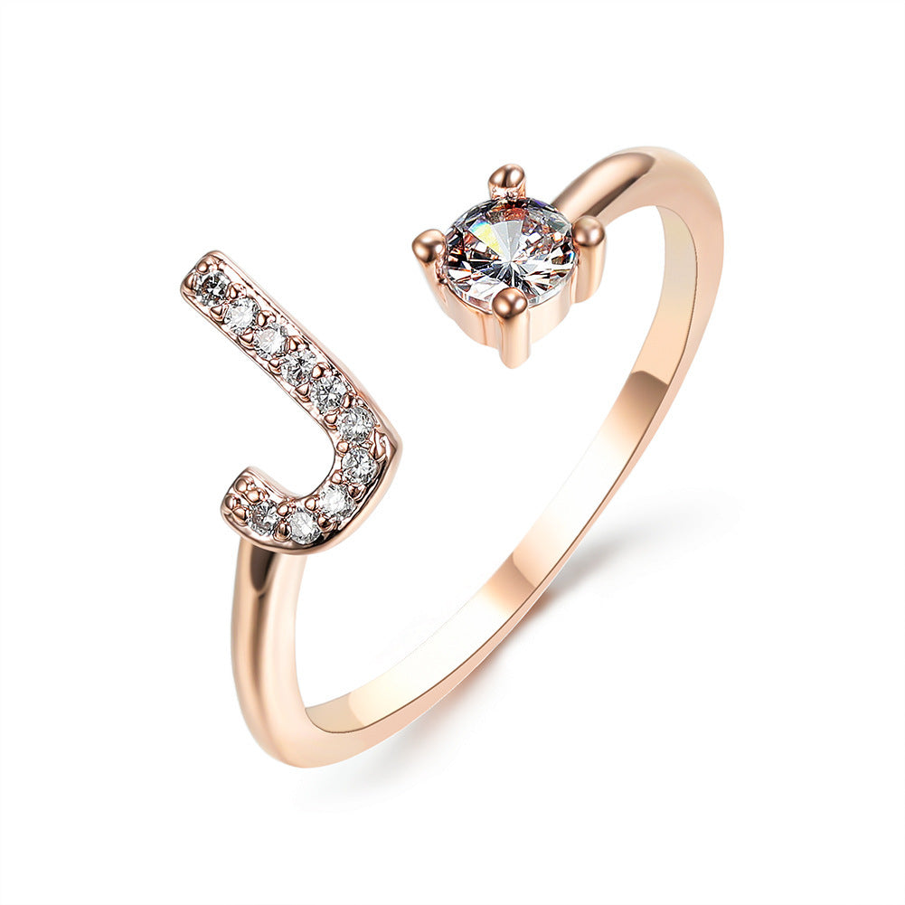 💍Verstellbarer Initialen-Ring mit Zirkonia (A–Z)