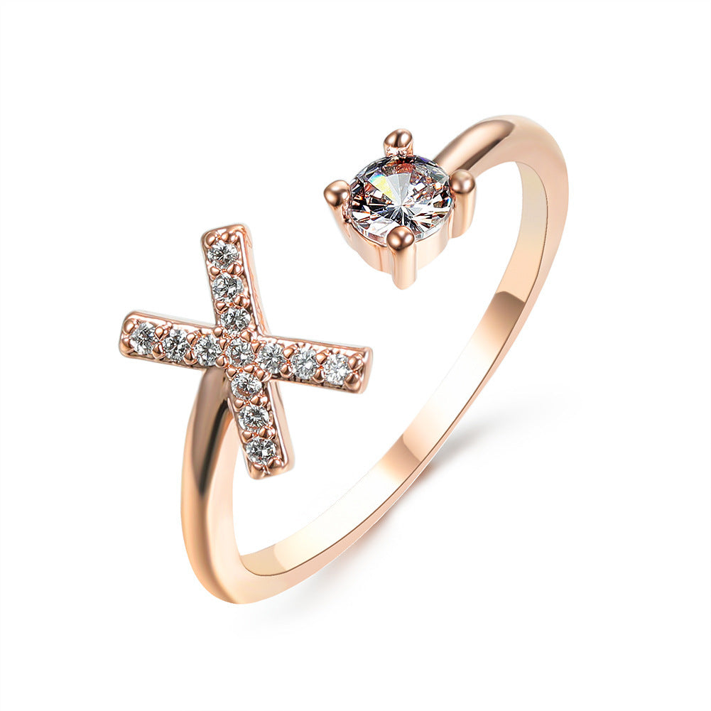 💍Verstellbarer Initialen-Ring mit Zirkonia (A–Z)